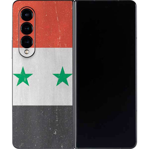 Syria Flag Distressed Galaxy Z Fold4 5G Skin